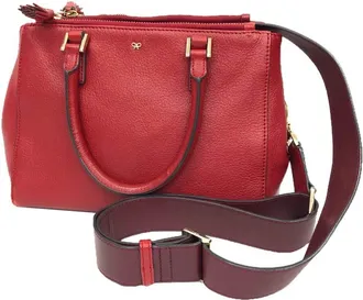 Anya Hindmarch Red Color Leather Shoulder Bag Tote Bag (Pre-Owned)