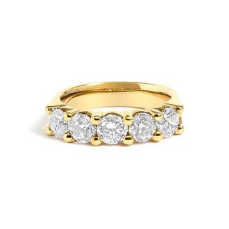 House of Brilliance 14K Gold 2.0 Ctw Round Diamond Five-Stone Band Ring in Yellow Gold at Nordstrom, Size 8.5