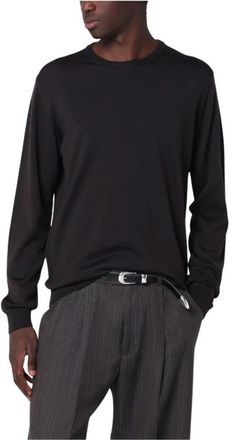 Roberto Collina Maglia Girocollo - Heren - Ronde hals truien - Bruin - 2XL - Truien & Vesten