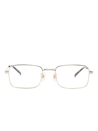 Dunhill rectangle-frame glasses - unisex - Titanium - 54 - Gold