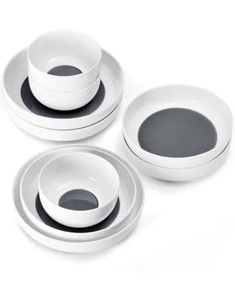 Mikasa Osborne 9Pc Bone China Dinnerware Bowl Set, Service For 3