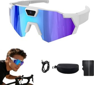 Generic 4K Smart Camera Sunglasses - 2026 Baseball Softball Glasses, 1080P 120&deg; Wide-Angle, for Men Women Outdoor Sports (Blue)