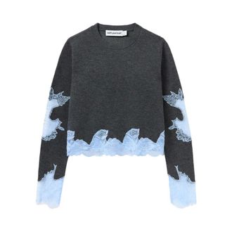 Self Portrait Dames, Truien, Grijs, Maat: M Katoen