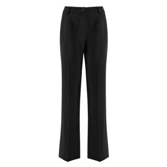 Nenette Pantalone Ecru - Dames - Straight fit broeken - Zwart - L - Katoen - Broeken
