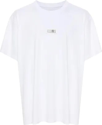 Maison Margiela numbers motif-patch cotton T-shirt - men - Cotton - 3XS - White