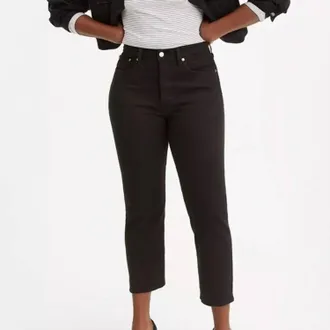 Levi's Womens Wedgie Fit Straight Jeans In Black