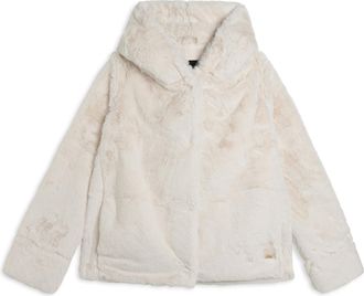 Freddy Giacca in ecopelliccia con bottoni a pressione e cappuccio