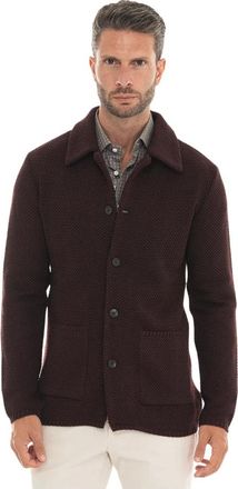 Paoloni Chaqueta Texturizada con Botones - Knitwear - Hombre - Marr&oacute;n - XL