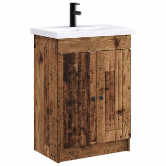 vidaXL Juego De Muebles De Ba&ntilde;o Madera Envejecida 78,5 X 37,5 X 81 Cm Vidaxl