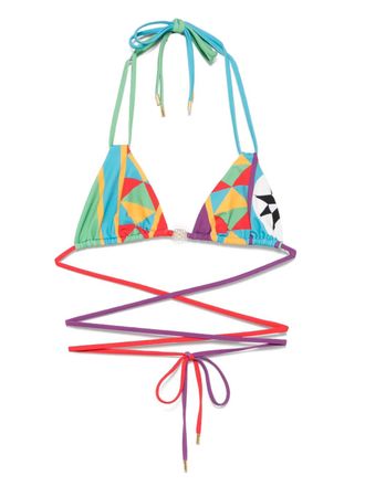Loewe x Paulas Ibiza Top bikini con stampa geometrica - Rosso