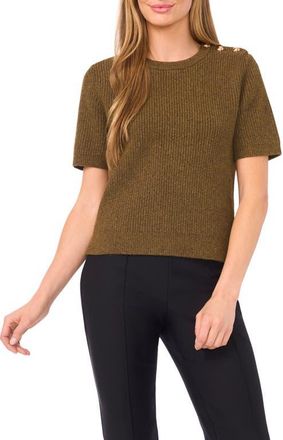 Ted Baker Liya Short Sleeve Rib Sweater in Autumn Night at Nordstrom, Size X-Small