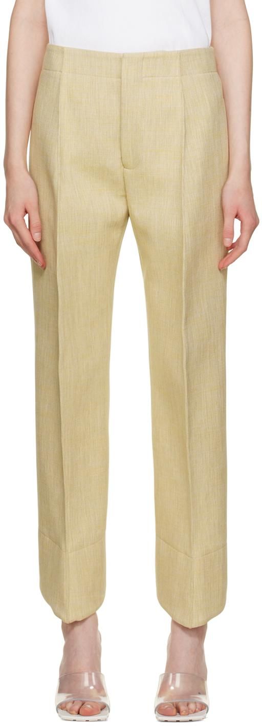 パンツ BOTTEGA VENETA Pastel yellow linen pant (792196V3Z90 9204) Bottega Veneta Linen Pants − Sale: up to −54% | Stylight