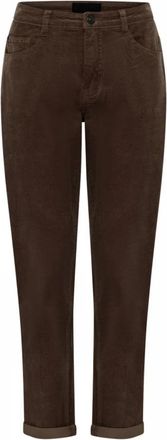 C.Ro Bruine Corduroy Broek Klassieke Stijl - Dames - Slim Fit Broeken - Bruin - S - Katoen - Broeken
