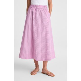 Madewell Circle Cotton Poplin Midi Skirt in Warm Wisteria at Nordstrom, Size Xx-Small