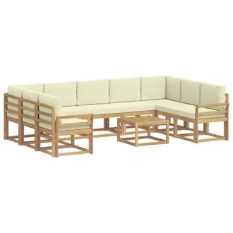 vidaXL Conjunto De Sof&aacute;s De Exterior 10 Pcs Blanco Y Crema Vidaxl