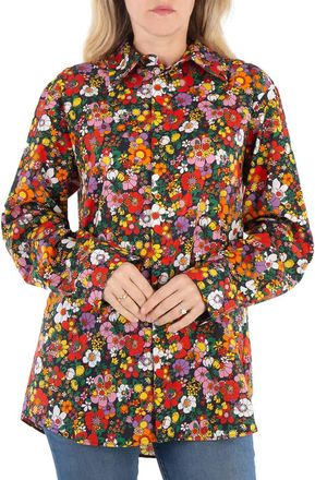 Christopher Kane Psych Floral Cotton Shirt, Size Small