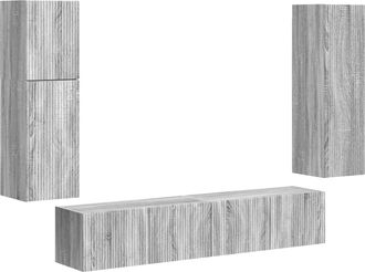 vidaXL Conjunto De Mueble De Tv 4 Uds. Gris Sonoma Vidaxl
