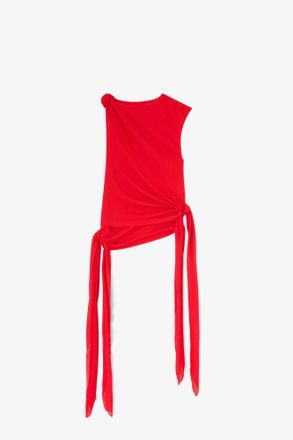 Ganni Top in Marl Mesh - Size 10/12 Goji Berry