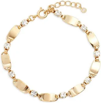 Nordstrom Oval Link Cubic Zirconia Bracelet in 14K Gold Plated at Nordstrom