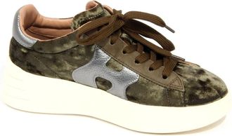 Hogan Sneakers, female, Multicolor, 2 UK, Green Velvet Shoes with Memory Foam