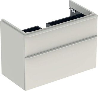 Keramag Keramag - Geberit Smyle Square - Mobile sottolavabo, 118x47x62 cm, 2 cassetti, bianco lucido/bianco opaco 500.355.00.1