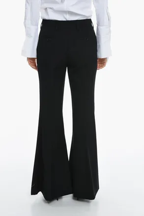 Prada Pantaloni Flared GABARDINE a 4 Tasche in Lana Vergine con Passanti Prada
