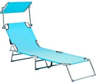 Beliani Tumbona Metal Turquesa