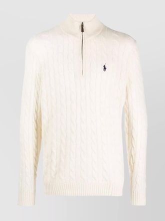 Polo Ralph Lauren cable-knit half-zip wool-cashmere sweater