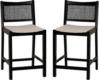 Linon Beaux Pack Of 2 Cane Counter Stools