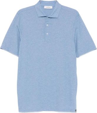 Gran Sasso Polo shirt met gem&ecirc;leerd effect - Heren - Polos - Blauw - 2XL - Leer - Tops