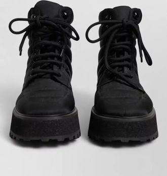 Dolce & Gabbana quilted mid-calf lace-up boots