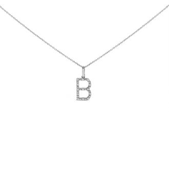 House of Brilliance Sterling Silver Diamond Accent C Initial Pendant Necklace