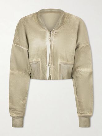 Rick Owens Giacca Cropped In Denim Effetto Consumato - Neutri