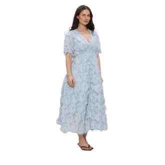Y.A.S Yaspazylla 2/4 Midi Jurk - Dames - Casual kleedjes - Blauw - XS - Kleedjes