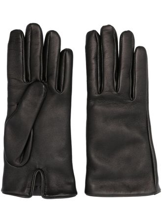 Saint Laurent Cassandre leren handschoenen - Zwart