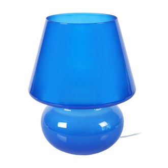 Tosel L&aacute;mpara de mesavidrio Alt.37cm azul Pantalla: azul