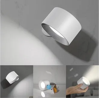 OEM L&aacute;mpara De Pared, L&aacute;mpara De Pared Recargable, Led, Usb, Brillo Regulable, Control T&aacute;ctil, &Aacute;ngulo Ajustable 360&deg;, Blanca