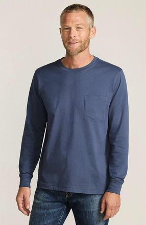 Lands End Super-T Long Sleeve T-Shirt with Pocket in Nightfall Blue at Nordstrom, Size Xx-Large