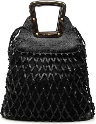 Dolce & Gabbana Pre-owned Dolce & Gabbana Woven Leather Net Handle Bag Ladies DBKC6ZPBW3O1SX4P