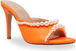 Chase + Chloe by Intouch Footwear Faux Pearl Embellished Sandal in Orange at Nordstrom Rack, Size 10