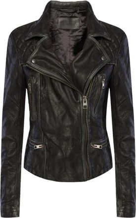 AllSaints Vrachtjas - Dames - Leren en Su&egrave;de Jassen - Zwart - 2XS - Leer - Jassen