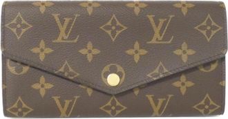 Louis Vuitton Marron Coated Canvas Long Wallet (Bi-Fold) (Pre-Owned)