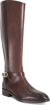 Dune London Womens Ladies Talias - Leather Metal Buckle Knee High Boots - Brown - Size UK 3