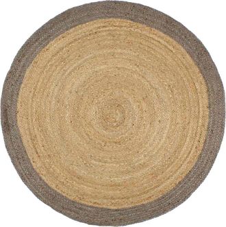 vidaXL Vidaxl - Alfombra Hecha A Mano De Yute Con Borde Gris 240 Cm
