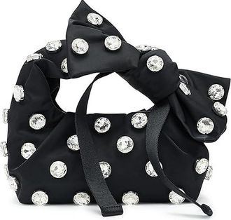 Marc Jacobs The Gem Nylon Bow Mini Sack Bag Satchel Womens Handbags Black