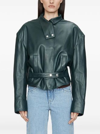 CHRISTOPHER ESBER Eddie belted leather jacket - women - Lambskin/Viscose - S - Green