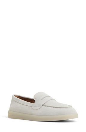 Sperry Top-Sider Wedge Penny Loafer in White Leather Suede at Nordstrom Rack, Size 6.5