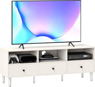 HOMCOM Homcom - mueble de tv moderno mueble de tv para salón con 3 compartimentos abiertos y 3 cajones para televisión de 45/55/65 pulgadas 120x34x45 cm