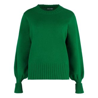 Malo Cashmere Knitwear, female, Green, Size: XS Luxury Cashmere Sweater Ribbed Knit