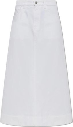 Marni Denimrok Met Uitlopende Zoom - Dames - Spijkerrokken - Wit - 2XS - Denim - Rokken